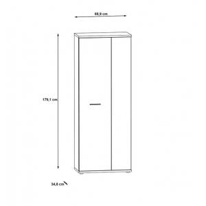 Meuble à chaussure 2 portes blanc CLASS Blanc - Bois manufacturé - 69 x 179 x 35 cm