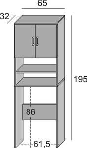 Armoire polyvalente Anemone Blanc Blanc - Bois manufacturé - 65 x 195 x 32 cm