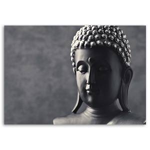 Leinwandbild Buddha Zen Spa Orient Grau 120 x 80 cm