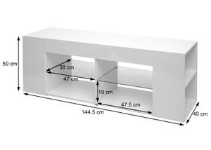 TV-Rack L36 Weiß - Holzart/Dekor - Holz teilmassiv - 144 x 50 x 40 cm