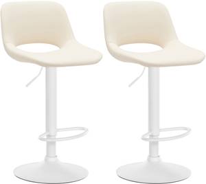 Barhocker Camden 2er Set Creme - Weiß