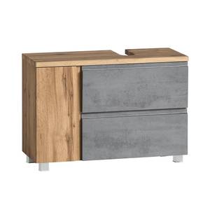 Waschplatz Set VASTO-CONCRETE (2-tlg.) Braun - Holzwerkstoff - 85 x 200 x 35 cm