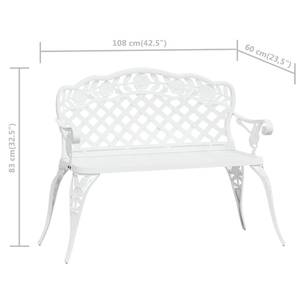 Banc de jardin 3010970 Blanc - Métal - 108 x 83 x 60 cm