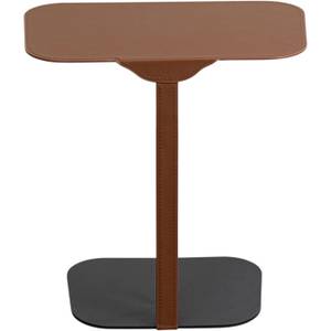 Table d'appoint Hedi Marron - Cuir synthétique - 61 x 59 x 39 cm
