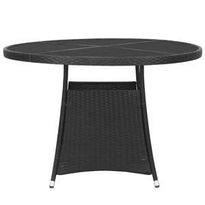 Garten-Essgruppe (7-teilig) 3009978-2 Schwarz - Metall - Polyrattan - 110 x 74 x 110 cm