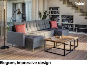 Ecksofa Scando U-Form Grau