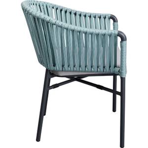 Chaise de jardin à accoudoirs Santanyi Bleu - Matière plastique - 57 x 76 x 62 cm