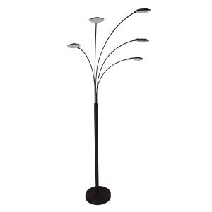 Bogenlampe Synna Schwarz - Weiß - Glas - Metall - 30 x 189 x 90 cm