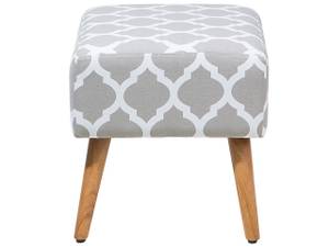 Hocker MANTEO Braun - Grau - Weiß - Naturfaser - 50 x 42 x 39 cm