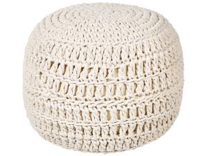 Pouf ARPATU Beige - Weiß - Naturfaser - 40 x 40 x 40 cm