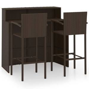 Garten-Bar Set (3-teilig) 3008870 Braun - Kunststoff - Polyrattan - 55 x 110 x 120 cm