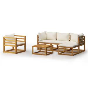 Garten-Lounge-Set (6-teilig) 3009697-4 Weiß - Massivholz - Holzart/Dekor - 70 x 60 x 70 cm