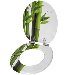 WC-Sitz mit Absenkautomatik Bambus Grün Grün - Holzwerkstoff - 38 x 6 x 47 cm