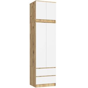 Surmeuble pour Armoire S60 2P CLP Chêne clair - Blanc