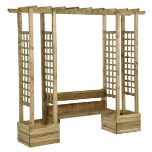 Garten-Pergola M627365 Braun - Holzwerkstoff - 230 x 198 x 60 cm