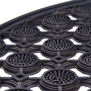 Fußabtreter Gummi halbrund Schwarz - Kunststoff - 75 x 1 x 45 cm