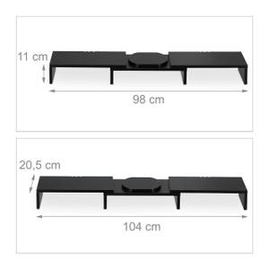 Schwarzer Monitorständer für 2 Monitore Schwarz - Holzwerkstoff - 104 x 11 x 21 cm