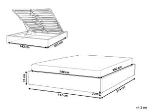 Lit double DINAN Beige - Profondeur : 149 cm