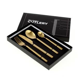S/4 teilig Besteck en Cutlery - matt Gold - Metall - 26 x 3 x 25 cm