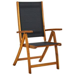 Chaise pliable Noir - Bois massif - Bois/Imitation - 58 x 109 x 72 cm