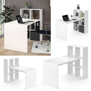 Schreibtisch Emir Weiß Weiß - Holzwerkstoff - 72 x 143 x 143 cm