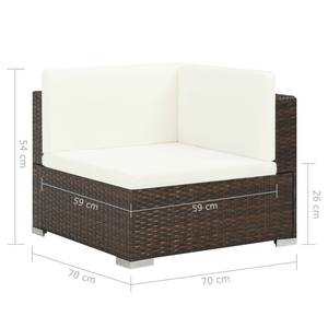 Garten-Sofagarnitur Braun - Polyrattan - 74 x 26 x 74 cm