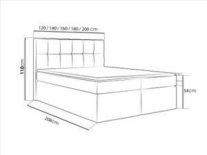 Boxspringbett mit Topper ARTENO Dunkelgrau - Breite: 200 cm - H4