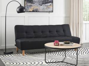 3-Sitzer Sofa ALSTEN Schwarz - Eiche Hell