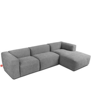 Ecksofa BUFFO 5-Sitzer Silber / Grau - Silbergrau - Breite: 297 cm - Armlehne beidseitig montierbar - Ecke davorstehend rechts - Ottomane davorstehend rechts