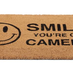 Tapis coco «Smile you're on camera» Noir - Marron - Fibres naturelles - Matière plastique - 60 x 2 x 40 cm