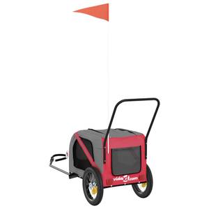 Remorque vélo pour chien 3028771-1 Rouge - 52 x 122 cm