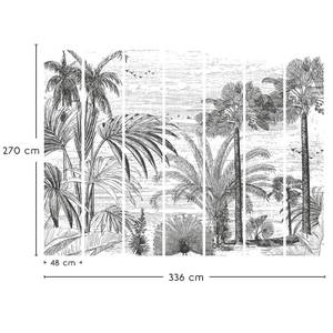 Vliestapete Panorama Engraverad Landskap Schwarz - Papier - 336 x 270 x 0 cm