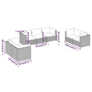 Garten-Lounge-Set (7-teilig) 3013635-15 Braun - Grün