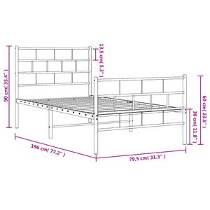 Metall Bettgestell 3030959-3 Schwarz - 79 x 196 cm