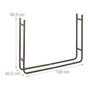 Braunes Kaminholzregal aus Stahl Braun - Metall - 120 x 91 x 21 cm