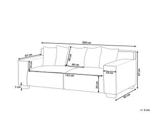 3-Sitzer Sofa VISKAN Cremeweiß - Weiß