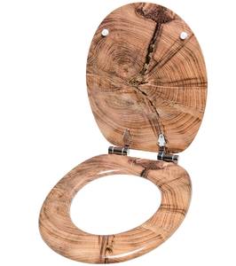 WC-Sitz mit Absenkautomatik Old Tree Braun - Holzwerkstoff - 38 x 6 x 47 cm