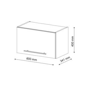 Hängeschrank Fame 60cm Anthrazit - Hochglanz Weiß