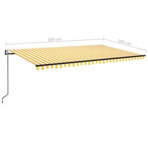 Auvent rétractable 3007206-2 Blanc - Jaune - Profondeur : 500 cm