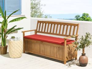 Banc SOVANA Chêne clair - Rouge - Largeur : 160 cm