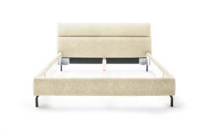 Lit rembourré REMO Blanc crème - Largeur : 143 cm