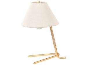 Lampe de table FLEMING Beige - Doré - Fibres naturelles - 17 x 40 x 20 cm