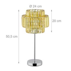 Lampe de chevet cristal et or Doré - Argenté - Métal - Matière plastique - 24 x 51 x 24 cm