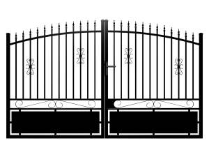 Portail battant NERBIS Noir - Métal - 5 x 160 x 351 cm