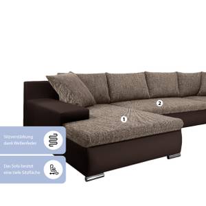 Ecksofa Boca U Form Dunkelbraun - Breite: 150 cm