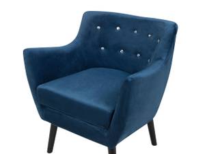 Fauteuil DRAMMEN Bleu - Bleu marine - Chêne foncé