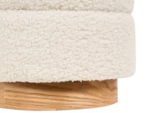 Pouf NEELY Marron - Blanc - Fourrure synthétique - 35 x 38 x 35 cm