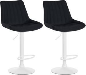 Tabouret de bar Toni Lot de 2 Noir - Textile - 50 x 91 x 50 cm