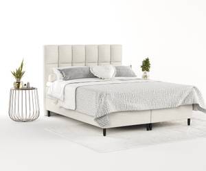 Premium Boxspringbett Anabelle Creme - Breite: 140 cm