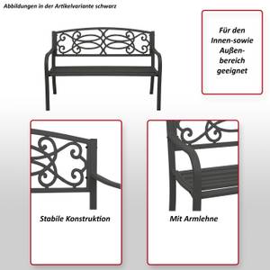 Banc de jardin F44 Blanc - Métal - 127 x 87 x 58 cm